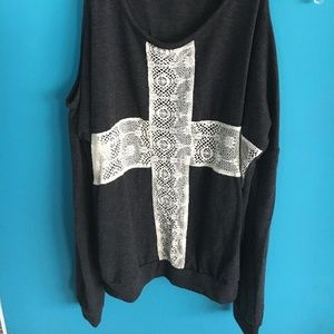 Cold Shoulder Grey Knit Top (Milkyway)